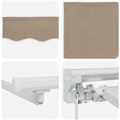 Cornice per Tenda Manuale con LED Beige e Bianco 3,5 x 2 m - Foto 9