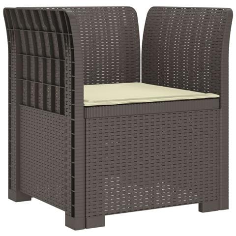 Poltrona a 1 Posto con Cuscino Aspetto Rattan PP Grigio Chiaro - Foto 1