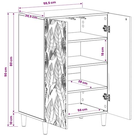 Mobile per scarpe DELFT 59,5 x 39,5 x 90 cm Rovere Fumo - Foto 9