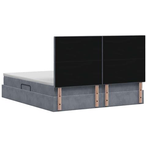 Letto con contenitore e materasso Grigio Scuro 140 x 200 cm - Foto 9