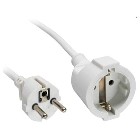 cavo prolunga alimentazione schu. ko. 10a / 250v, 2-poli e contatto di terra, spina cee-7/7 su presa cee-7/7, bianco, 3m - Foto 1