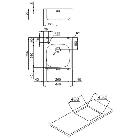 Lavello S1000 44 1v 2 Std - 1144 002 Foster - Foto 2