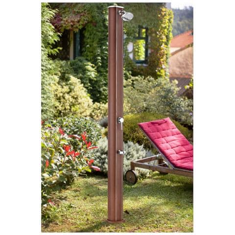 Doccia Solare In Alluminio E Legno / Con Rubinetto Lavapiedi / 32 L - Foto 3