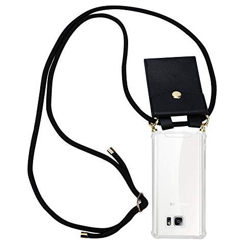 Catena Di Telefoni Cellulari Compatibile Con Samsung Galaxy Note 5 In Nero - Coperchio Protettivo In Silicone Con Anelli D'oro, Cinturino In Corda E Custodia Staccabile - Foto 1