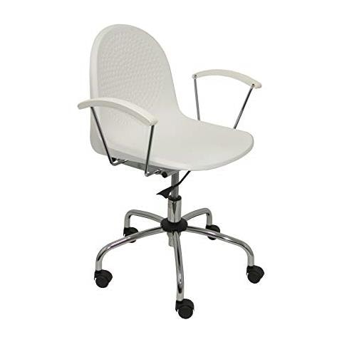 Modello 320 - Sedia Da Ufficio Ergonomica Con Braccioli Fissi, Regolabile In Altezza E Girevole A 360º - Seduta E Schienale In Plastica Arancione - Foto 5