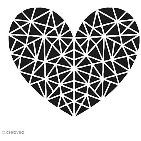 Cuore Geometrica Set Di 2 timbro, Silicone, Nero, 7 x 0,8 x 13 cm - Foto 2