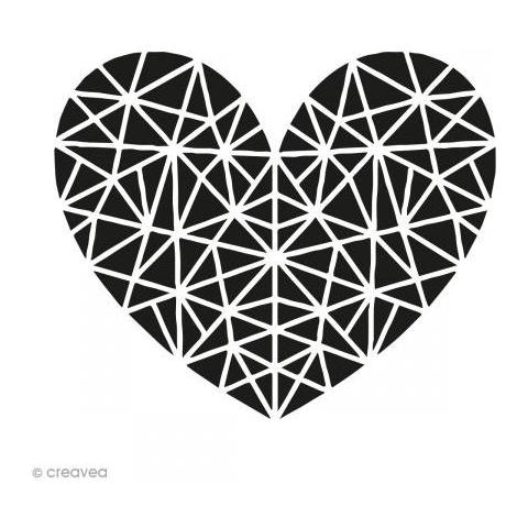 Cuore Geometrica Set Di 2 timbro, Silicone, Nero, 7 x 0,8 x 13 cm - Foto 1