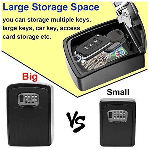Key Box Lock Btneeu Extra Large Combinazione Chiave Di Sicurezza Outdoor Key Cassaforte A Muro Mounted Portatile Chiave Storage Box Con 4 Combinazione Della Cifra Forte Blocco Per Interni Esterni Home Office Garage Palestra Della Scuola - Foto 4