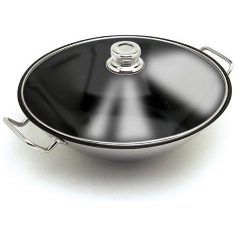 Wok In Acciaio Inox + Copertura In Vetro Da 36 Cm - 32854 - Foto 1