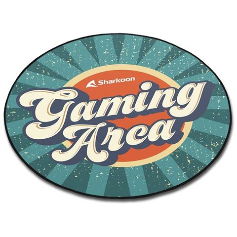 Skiller SFM11 Gaming Area Tappetino per Sedia Gaming in Poliestere Diametro 120 cm - Verde / Giallo - Foto 2