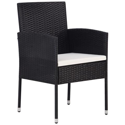 Set Mobili da Pranzo per Giardino 5 pz Nero - Foto 2