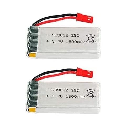 2 Pezzi Batteria Li-po Da 3.7v 1800mah 25c Con Spina Jst Per Quadricottero Jjrc H11d H11c Hq898b Elicottero Rc - Foto 1