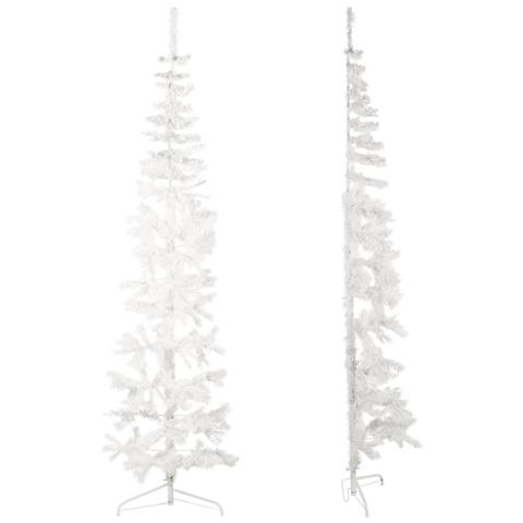 Albero Natale Artificiale Sottile A Metà Supporto Bianco 240 Cm - Foto 2