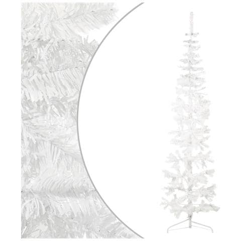 Albero Natale Artificiale Sottile A Metà Supporto Bianco 240 Cm - Foto 1