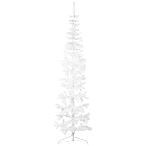 Albero Natale Artificiale Sottile A Metà Supporto Bianco 240 Cm - Foto 8
