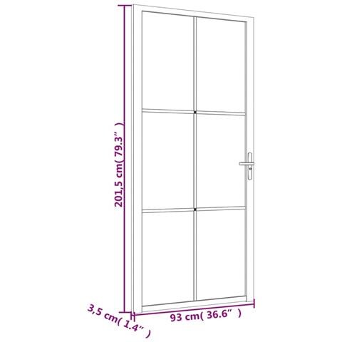 Porta Interna 93x201,5 Cm Bianco Opaco Vetro E Alluminio - Foto 13