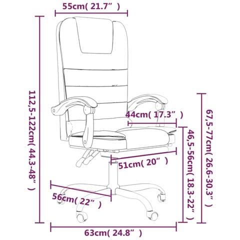 Sedia da Ufficio Massaggio Reclinabile Tortora in Tessuto - Foto 2