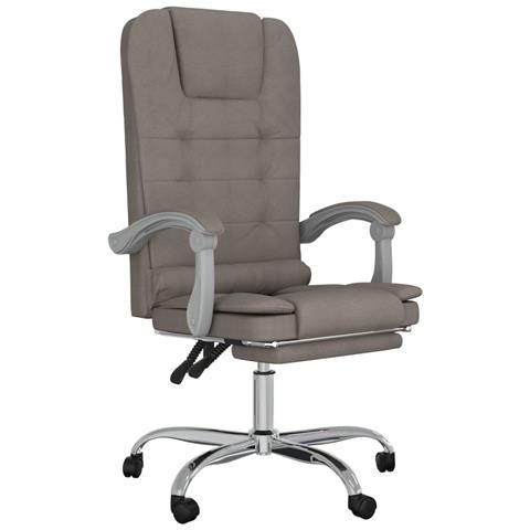 Sedia da Ufficio Massaggio Reclinabile Tortora in Tessuto - Foto 1