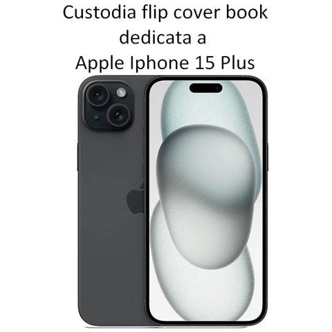 Custodia A Libro Book Case Per Apple Iphone 15 Plus Navy-lime - Foto 2