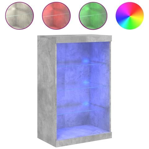 Credenza Con Luci Led Grigio Cemento 60,5x37x100 Cm - Foto 2