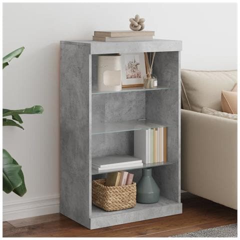 Credenza Con Luci Led Grigio Cemento 60,5x37x100 Cm - Foto 1