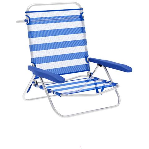 Sedia Pieghevole Marbueno Righe Azzurro Bianco 63 X 78 X 76 Cm - Foto 1