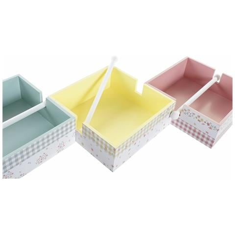 Portatovagliolo Dkd Home Decor Vichy Sweet 22 X 18 X 6 Cm Metallo Legno Mdf - Foto 2
