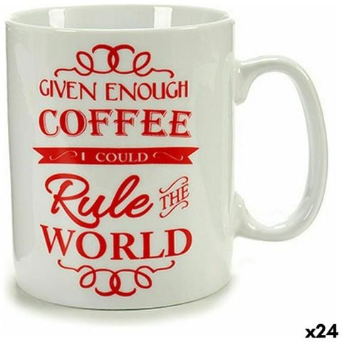 Tazza Mug Coffee Porcellana Rosso Bianco 500 Ml 24 Unità - Foto 1