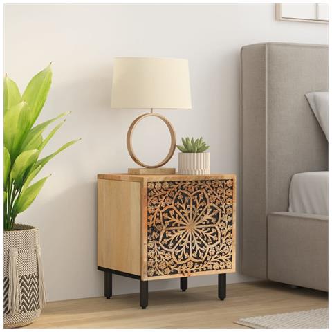 Comodino 40x33x46 Cm In Legno Massello Di Mango - Foto 3