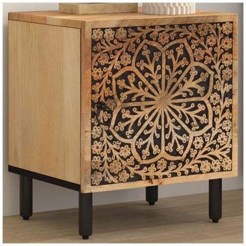 Comodino 40x33x46 Cm In Legno Massello Di Mango - Foto 1