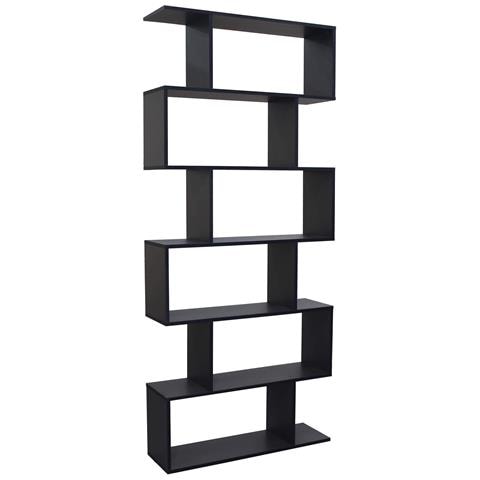 Libreria In Nobilitato Bilaminato A 6 Ripiani Linea Elegance - Black - Foto 1