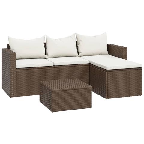 Set Mobili Da Giardino Marrone In Polyrattan - Foto 1