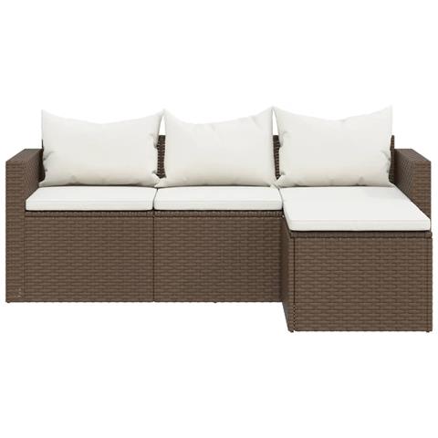 Set Mobili Da Giardino Marrone In Polyrattan - Foto 2