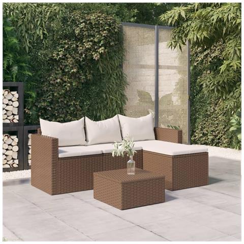 Set Mobili Da Giardino Marrone In Polyrattan - Foto 8