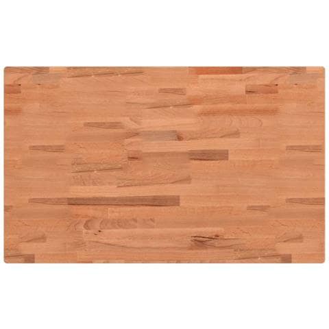 Piano Tavolo 100x60x4cm Rettangolare Legno Massello Di Faggio - Foto 2