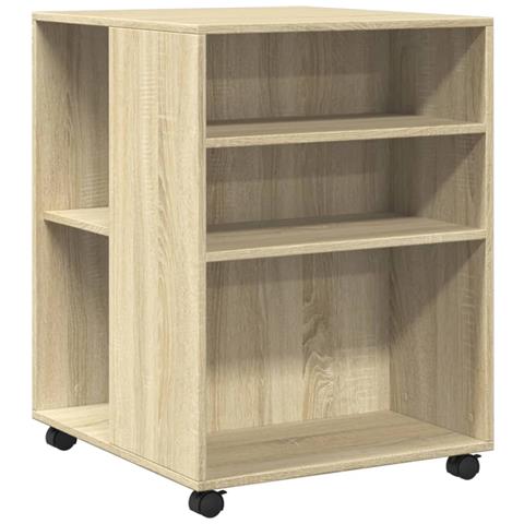 Tavolino Con Ruote Rovere Sonoma 55x60x78 Cm In Truciolato - Foto 2