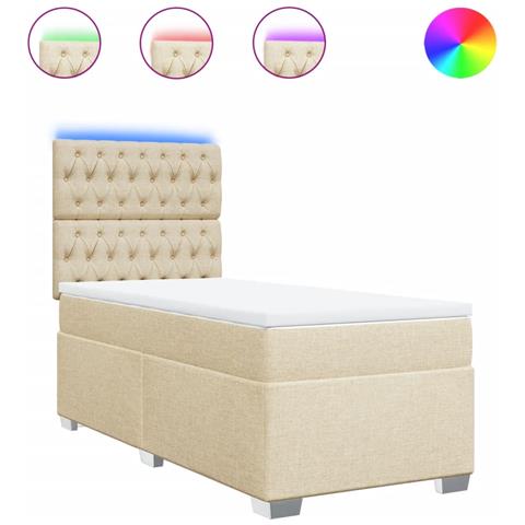 Giroletto A Molle Con Materasso Crema 90x200 Cm Intessuto - Foto 2
