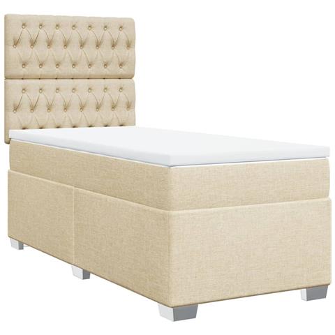 Giroletto A Molle Con Materasso Crema 90x200 Cm Intessuto - Foto 3