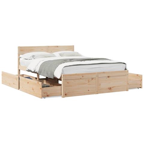 Letto Senza Materasso 120x200 Cm In Legno Massello Di Pino - Foto 2