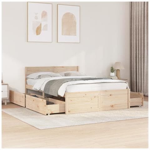 Letto Senza Materasso 120x200 Cm In Legno Massello Di Pino - Foto 1