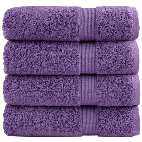 Asciugamani Da Doccia Solund 4 Pz Viola 70x140 Cm 600 G /m - Foto 1