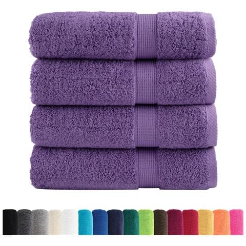 Asciugamani Da Doccia Solund 4 Pz Viola 70x140 Cm 600 G /m - Foto 2