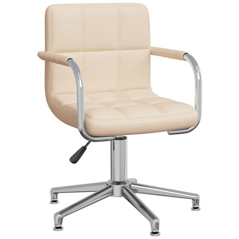 Sedia Girevole Da Ufficio Crema In Tessuto - Foto 2