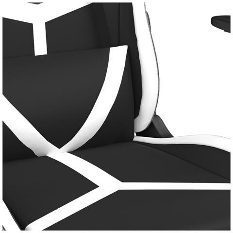 Sedia da Gaming Massaggiante Nera e Bianca in Similpelle - Foto 10