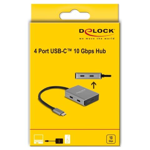 USB 10 Gbps Hub a 4 porte USB Type-C con connettore USB Type-C - Foto 2