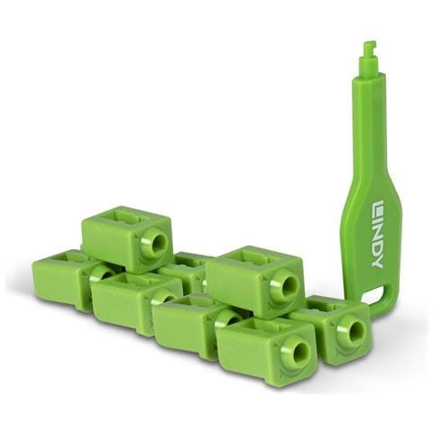 47912 clip sicura Bloccaporte + chiave SFP Verde Acrilonitrile butadiene stirene (ABS) 10 pz - Foto 1