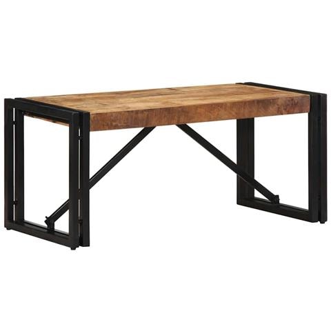 Tavolino 80x40x35 Cm In Legno Massello Di Mango Grezzo - Foto 1