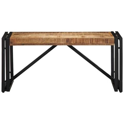 Tavolino 80x40x35 Cm In Legno Massello Di Mango Grezzo - Foto 2