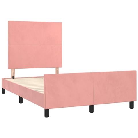 Giroletto Senza Materasso Rosa 120x190 Cm Velluto - Foto 3