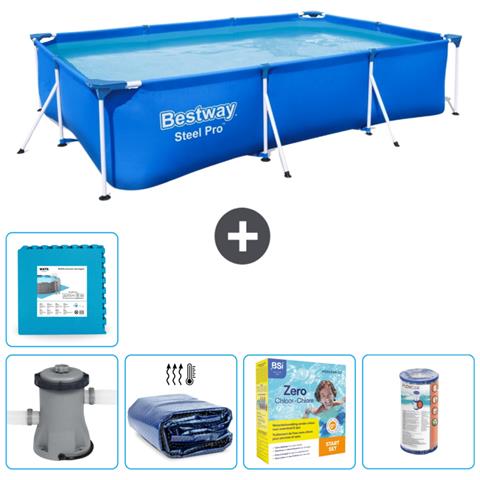 Piscina Fuori Terra - Rettangolo - 300x201x66 Cm - Blu - Include Accessori Coordinati Cb17 - Foto 1